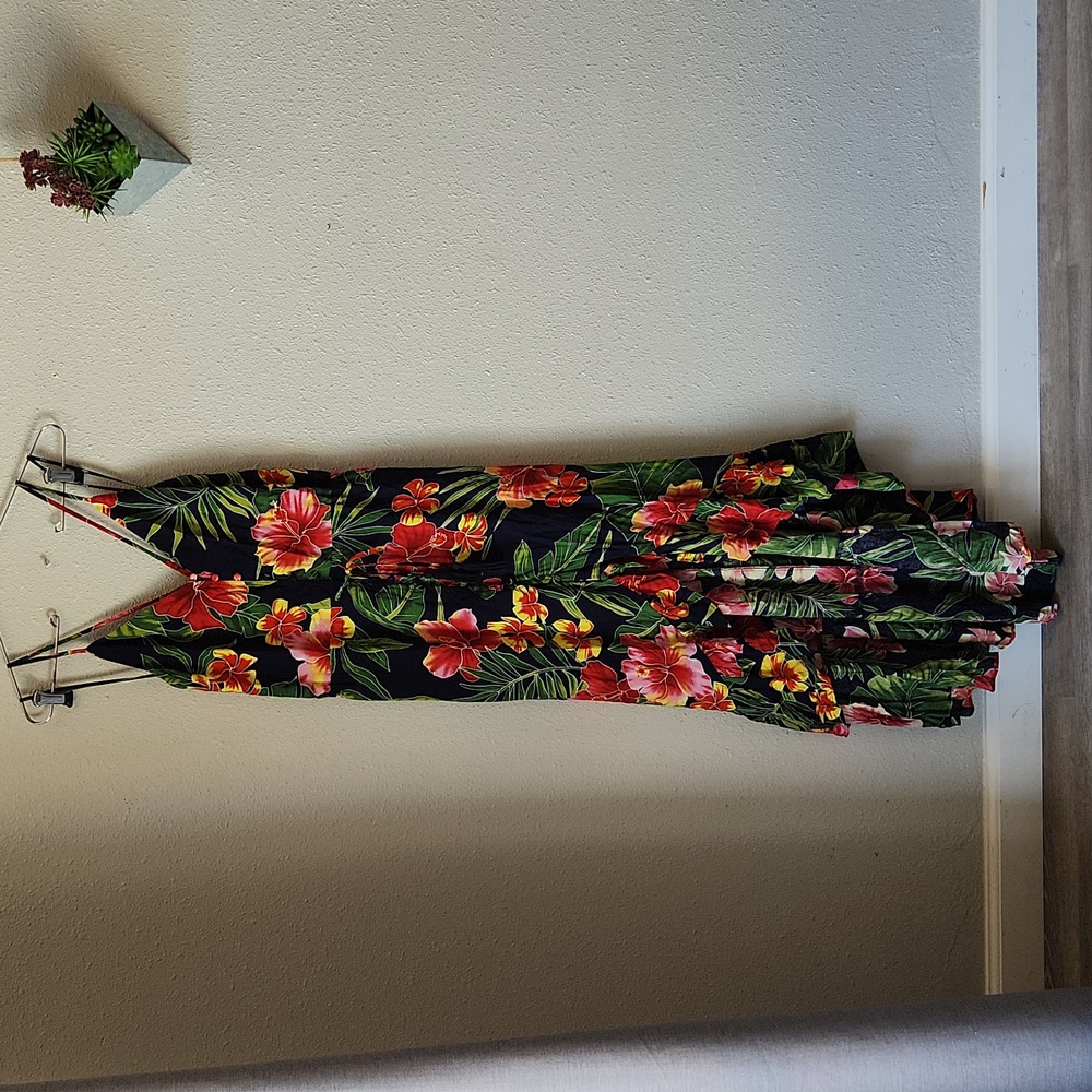 Lulus Tropical Print High Low Midi Dress Size S